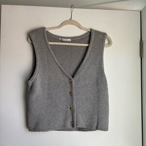 Abercrombie V-Neck Sweater Vest | Grey | L